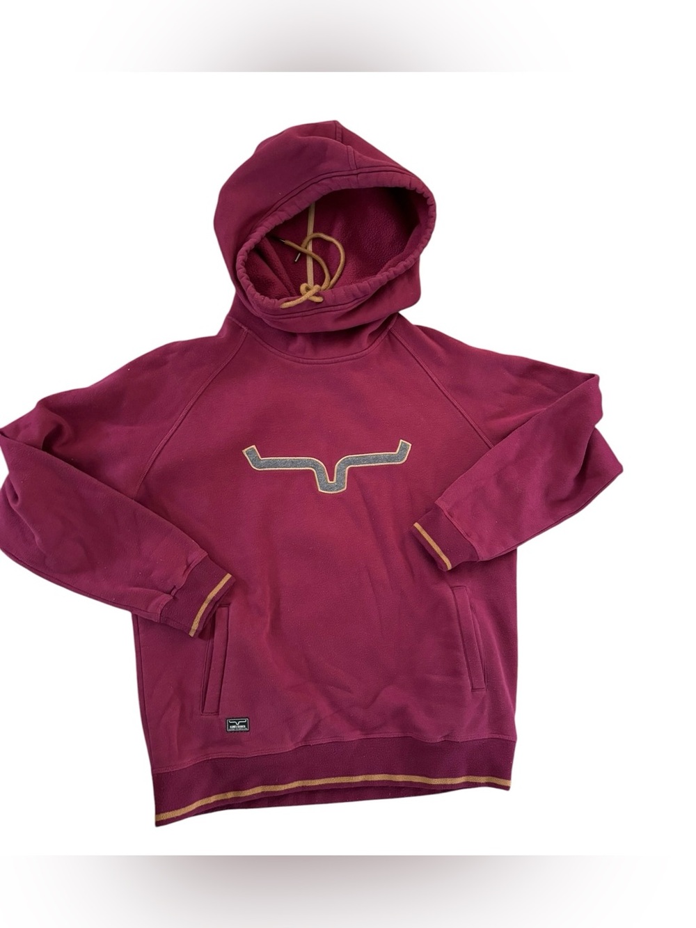 Kimes Ranch Women's Two Scoops Hoodie Women’s Sz L Red Berry Cowl Neck Logo